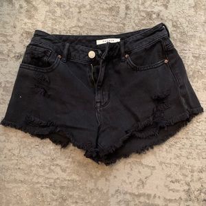 Black Jean Shorts